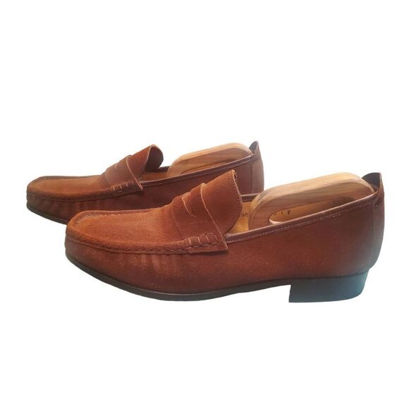 Mens Grenson Hand Sewn Suede Moccasin Penny Loafer Shoes Size 10 US, 43 EU. - Picture 3 of 9